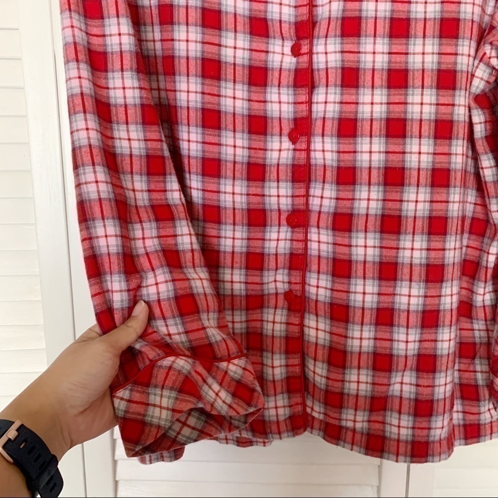 Victorias Secret Red Checkered Plaid Pajama Top XS‌ - Picture 3 of 8